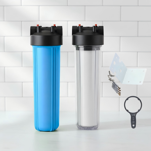 Carcasa de Filtro de Agua de Alta Presión de 10/20 Pulgadas <span class=keywords><strong>Azul</strong></span>/Transparente para Sistema de Filtración de Toda la <span class=keywords><strong>Casa</strong></span>, Puerto de Latón de 1" 3/4", Precio de Fábrica - Product Image 1