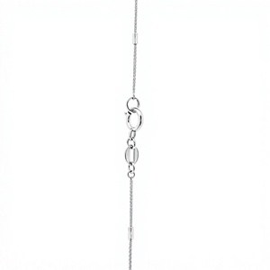 Sleek V Textured White PT950 Neck Cordon with Square <b>Rope</b> Strands Minimalist Business Unisex All Day Platinum Gift Adornment - Product Image 2