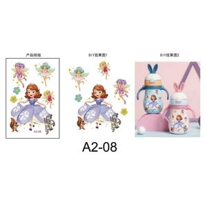 Adesivi gonfi 3D per bambini da principessa delle fiabe fai da te per bottiglie e artigianato in stile cartone animato - Product Image 1