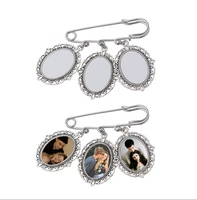 Broches photo en métal personnalisées Broche ovale à sublimation