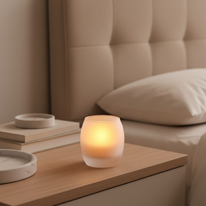 <span class=keywords><strong>Bougie</strong></span> <span class=keywords><strong>LED</strong></span> sans flamme Mermei 3D avec capteur de souffle, en cire de paraffine ivoire, D8xH9cm, à piles, pour la décoration intérieure - Product Image 1