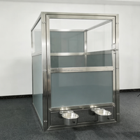 Hondenkennel van roestvrij staal 304, gehard glas en HDPE panelen, groothandelsprijs