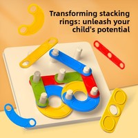 Set Balok Bangunan Plastik Dengsi untuk Pendidikan Dini, Dapat Diganti, Bentuk Geometris, Puzzle Jigsaw Anak