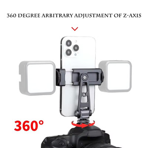 Support de téléphone portable multifonction portable en métal pour griffe porte-accessoire, avec double griffe porte-accessoire et réglage horizontal et vertical à 360° - Product Image 2