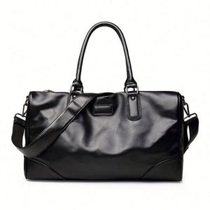 Bolsa de Deporte de Piel Sintética Negra de Gran Capacidad Personalizada al por Mayor, Bolsa de Viaje para Hombre - Product Image 1