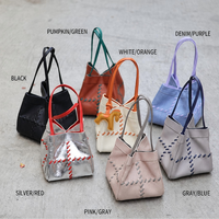 Sac à main en cuir pleine fleur OEM pour femme, sac à bandoulière portable avec doublure en microfibre, style color-block magnétique toutes saisons