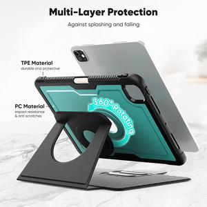 Housse de tablette en cuir PU ajuster étui de béquille pour iPad Pro 11 2024 affaires pare-chocs intégré dans un porte-crayon - Product Image 4