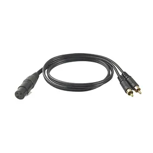 สายสัญญาณเสียง RCA ตัวผู้ไปยังสาย RCA 2ขา3ขาสำหรับเครื่องขยายเสียงตัวผู้สาย AV แบบ Dual XLR เป็นสาย RCA แบบคู่