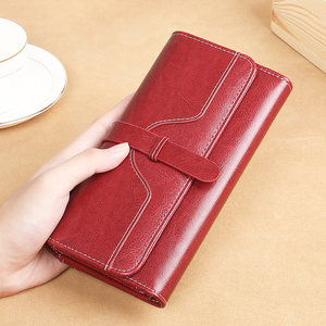 Portafoglio Lungo da <span class=keywords><strong>Donna</strong></span> in <span class=keywords><strong>Vera</strong></span> <span class=keywords><strong>Pelle</strong></span> Vintage con Blocco RFID Porta Carte Pochette - Product Image 2