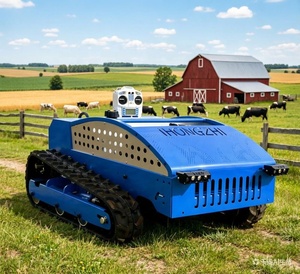 เครื่องตัดหญ้าไร้สายแบบขับเคลื่อนด้วยตัวเอง ควบคุม<span class=keywords><strong>ระยะ</strong></span><span class=keywords><strong>ไกล</strong></span> หุ่นยนต์ตัดหญ้าอัตโนมัติ แบบตีนตะขาบ หมุนรอบตัวเองได้ - Product Image 2