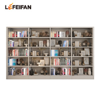Nouvelle conception de mobilier de bibliothèque, étagère à livres en acier à double colonne