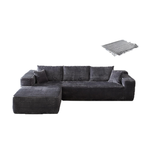 2025 New Vacuum Compressed Corduroy Fabric <strong>Corner</strong> Sectional Sofa Set Square Shape <strong>Bed</strong> for Apartment Hotel Living Room Use Sponge - Product Image 3