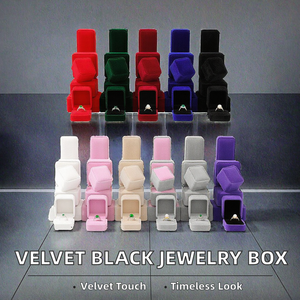 Multi Color Velvet <b>Ring</b> <b>Box</b> Square Flannel Engagement Proposal <b>Ring</b> <b>Gift</b> <b>Box</b> Wedding Jewelry Packaging <b>Box</b> Wholesale - Product Image 2
