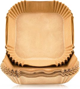 100 Pieces Square Non Stick Parchment <strong>Airfryer</strong> <strong>Liners</strong> Air Fryer Disposable Paper <strong>Liners</strong> 7.9inch - Product Image 1