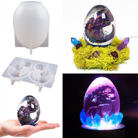 YS Ei geformte Drachen Ei Stern Ball Nachtlicht Harz Silikon formen USB-betriebene Holz beleuchtete Basis Stand DIY Desktop Tisch lampe