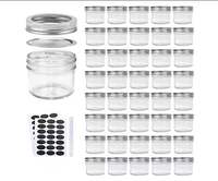 MINI bocaux en verre de 4oz avec couvercles (argent) pour miel, confiture, aliments pour bébés, faveur de mariage, gâteau de bricolage, beurre de cacahuète 24 pièces/ensemble