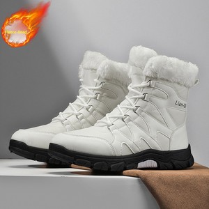 <span class=keywords><strong>Bottes</strong></span> d'hiver chaudes doublées polaire mi-mollet pour homme, tendance, pour l'extérieur, avec semelle extérieure en PVC épaissie, tige en PU, grande taille, en coton - Product Image 4