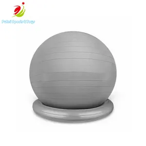 Cheapest yoga ball chair with resistance bands and base yoga exercise ball neck friendly thick pvc yoga ball white