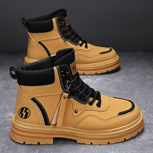 Chaussures de randonnée W Top toutes saisons, respirantes, dessus en cuir véritable, semelle intermédiaire en EVA, imperméables, bout rond, modèle haut pour homme S0319 - Product Image 4