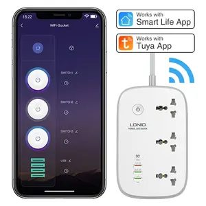 LDNIO SCW3451 Universal Power Strips With 4USB 3AC Ports APP Wifi Controlled Tuya Smart Home Electric Charging Extension Socket