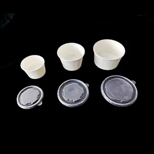 Transparent PP PET Plastic Flat Clear Lids Paper Bowl Covers Supplier