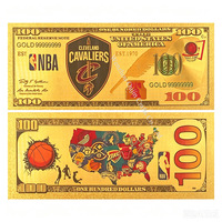 2026 Penjualan Terlaris AS Uang Kertas Berlapis Emas 24K Desain Bola Basket Jordan 32 Motif untuk Koleksi