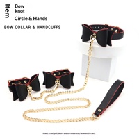 Accessoires d'entraînement SM : Collier, menottes avec laisse et entraves féminines pour couple - Jouets sexuels BDSM pour adultes