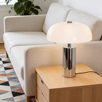 Lampe de table en verre créative postmoderne vintage en forme de champignon, électrique, LED DC, luxe, chambre à coucher, chevet, salon, salle d'exposition