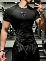 Ropa Deportiva de Compresión para Hombre, Diseño Gótico, Estampado para Gimnasio, Yoga, Interior, Exterior, Ocio, Moderno y Versátil