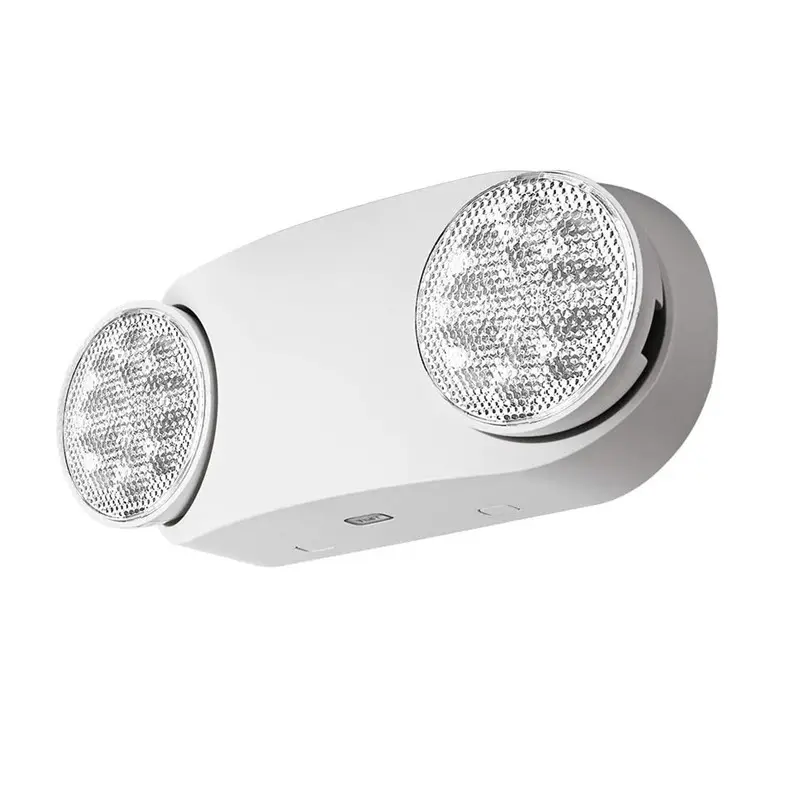 Uper-Luz LED integrada ajustable de dos cabezales, luz de salida de emergencia con brillo montado en la pared