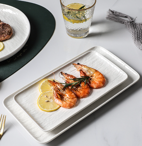 Ensemble de vaisselle écologique en porcelaine blanche pure, bols et assiettes ronds en relief |   Restaurant, hôtel, mariage, vente en gros - Product Image 5