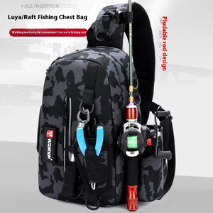 Sac à bandoulière multifonctionnel en nylon de grande capacité, imperméable, épaissi, pour le rangement d'équipements de pêche, sac de poitrine pour la pêche à la mouche en plein air - Product Image 2