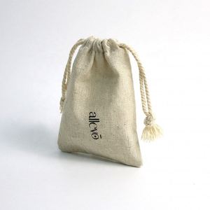 Custom Printed Cotton Linen <b>Pouch</b> Candle Tea Coffee <b>Drawstring</b> Linen Bags - Product Image 2