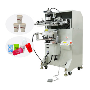 S350 China semi automatic flat round oval Plastic bottle paper cup silk screen printing machine printer price
