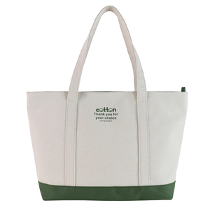 Sacs fourre-tout en toile robuste réutilisables de 10 L avec double poignée pour la plage, les voyages et les pique-niques, avec poche intérieure et motif lettres - Product Image 1