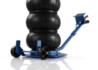 Cric pneumatique robuste 3,5T à triple sac en fonte avec soupape de sécurité et poignée d'extension, levage rapide, hauteur max. 44 cm