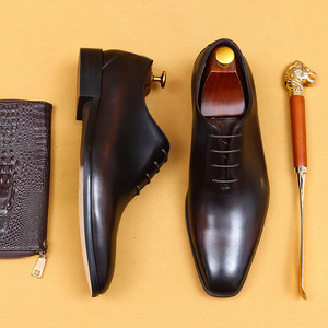 One-piece Oxford leather handcrafted British business formal pointed-<b>toe</b> wedding shoes - Product Image 1