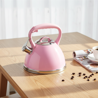 Bouilloire sifflante ergonomique à poignée froide au toucher, en acier inoxydable de qualité alimentaire, avec fond à induction, 2,5L-3,5L
