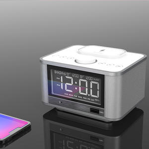 Nouveau <span class=keywords><strong>haut</strong></span> <span class=keywords><strong>de</strong></span> <span class=keywords><strong>gamme</strong></span> <span class=keywords><strong>Radio</strong></span> réveil <span class=keywords><strong>de</strong></span> chevet appel mains libres sans fil <span class=keywords><strong>haut</strong></span>-parleur BT USB MP3 charge sans fil - Product Image 3