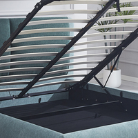 Base de Cama Ergonómica con Almacenamiento, Respaldo Tapizado de Lujo, Diseño Moderno de Mediados de Siglo, Ecológica y Duradera, Suministrada por Fábrica