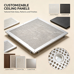 Panneau de plafond perforé en aluminium découpé au laser, revêtement décoratif de plafond suspendu pour grands espaces intérieurs - Product Image 2