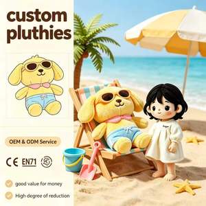 Muñeco de Peluche de Perrito con Traje de Baño de Verano al por Mayor, Peluche de Perro Esponjoso Estilo Playero, Color Personalizado OEM - Product Image 1