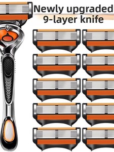 Nouveau <span class=keywords><strong>rasoir</strong></span> pour homme 2025 à six lames en acier inoxydable, 6 couches de lames, entièrement lavable, compatible avec les rasoirs à <span class=keywords><strong>5</strong></span> lames - Product Image 1
