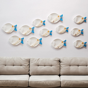 Decoraciones de pared de madera estilo mediterráneo con forma de pez, paquete de varias piezas para hoteles y restaurantes, decoración colgante. - Product Image 3