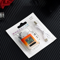 Nouveau style, vente en gros, briquet sans flamme rechargeable par USB, briquet transparent avec écran LED