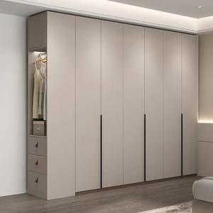 Armario Moderno Minimalista de Tendencia, Muebles de Vestidor Estilo Japandi, Hecho a Medida, Color Blanco Roto, Sistema de Almacenamiento Oculto - Product Image 5