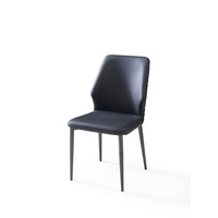 Chaise de salle à manger vintage en cuir PU, cadre en métal moderne de luxe, chaise d'appoint rembourrée et capitonnée, meubles de salle à manger et de cuisine