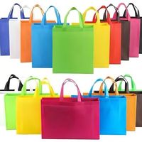 Bolsa de tela reutilizable personalizada con estampado de letras, de tela no tejida, para supermercado, para compras, al por mayor, para regalo.