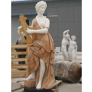 실내 장식 흰색 대리석 돌 조각 섹시한 그림 대리석 돌 벌거 벗은 여자 조각상 누드 소녀 조각 - Product Image 5