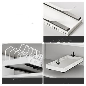 Étagère de rangement double niveau en acier au carbone réglable et durable, écologique, gain de place, amovible pour salle de bain - Product Image 4